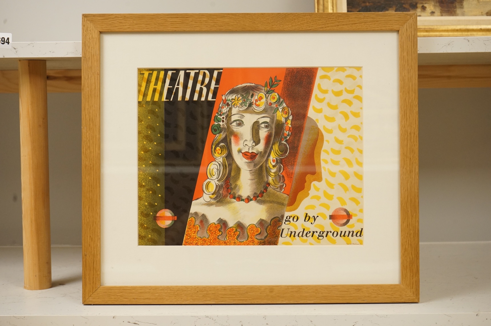 After Barnett Freedman (1901-1958), London Transport theatre poster, 'Go by Underground', originally printed by the Curwen Press in 1936, colour lithograph, 25 x 32cm